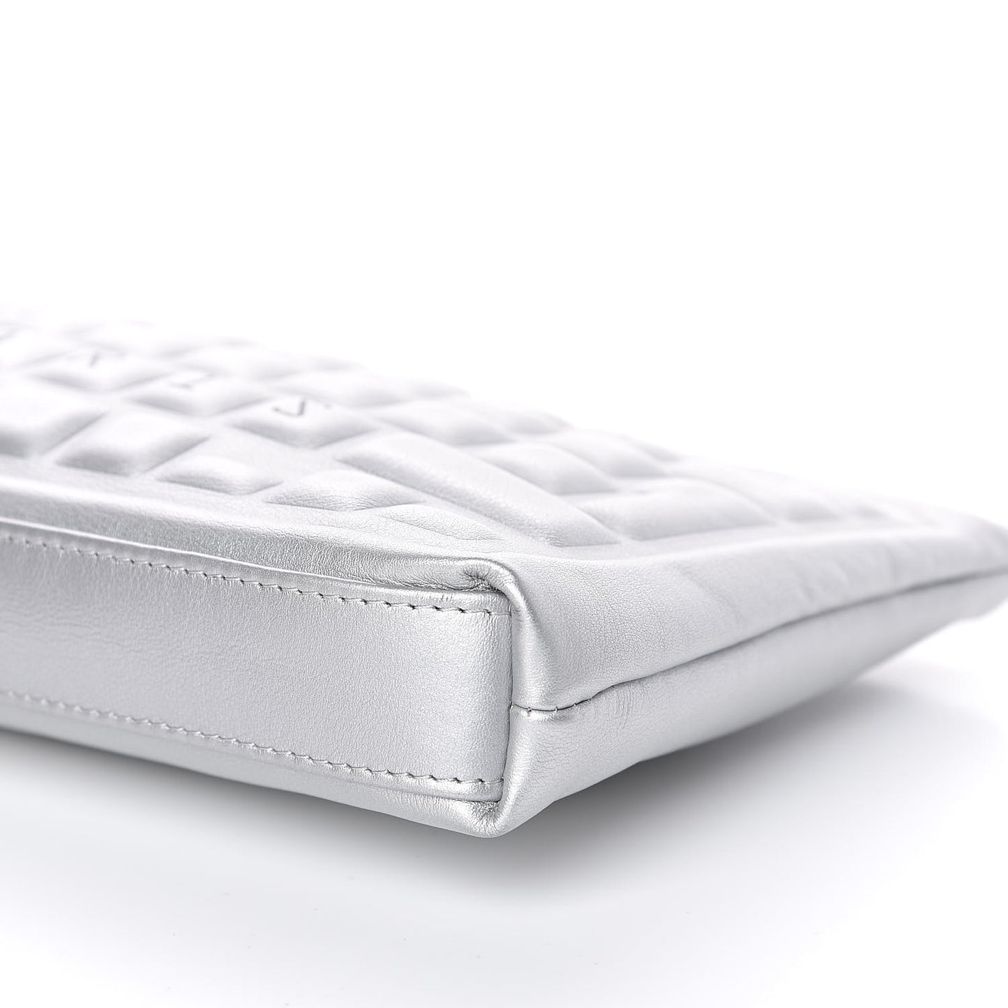 Metallic Calfskin Keyboard Pouch Silver