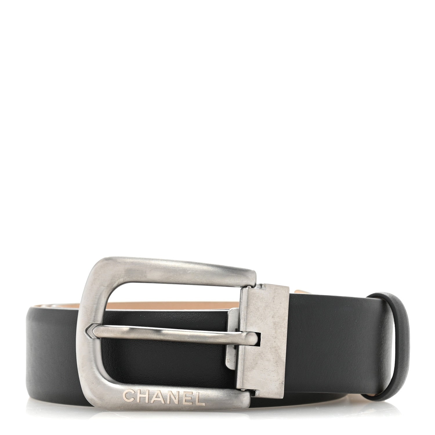 Chanel Calfskin Belt 95 38 Black 1 of 7