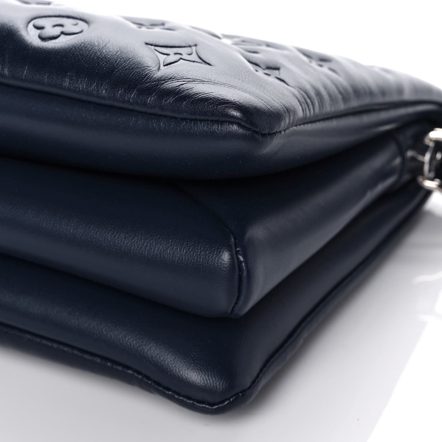Louis Vuitton Lambskin Embossed Monogram Coussin PM Navy 9 of 10