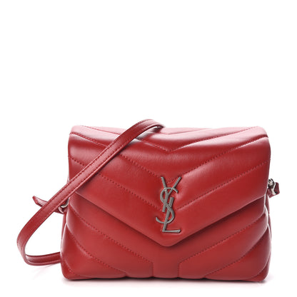 Saint Laurent Calfskin Y Quilted Monogram Toy Loulou Crossbody Bag Rouge Eros 1 of 10