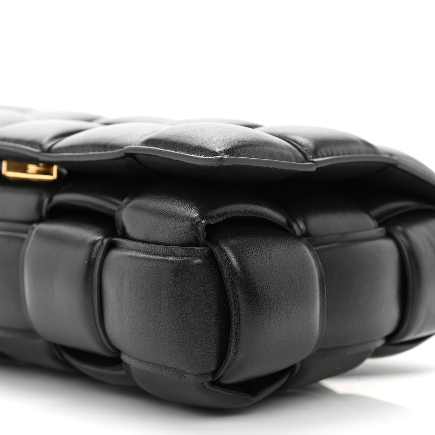Nappa Maxi Intreccio Padded Cassette Crossbody Bag Black