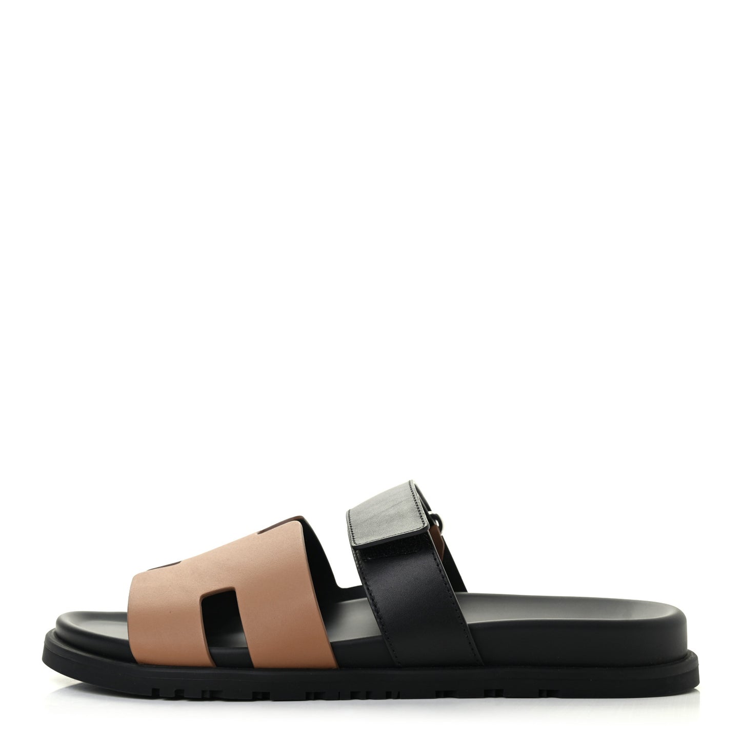 Calfskin Mens Chypre Sandals 45 Naturel Safari Black