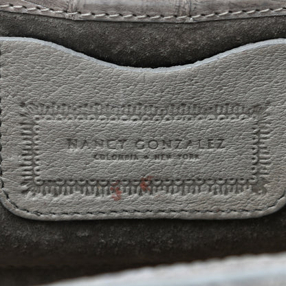 Nancy Gonzalez Crocodile Clutch Grey 5 of 6