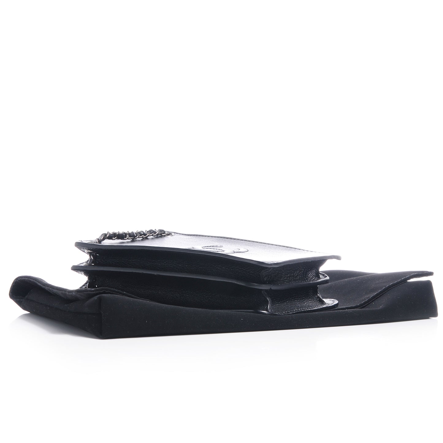 Calfskin Crossbody CC Phone Holder Black