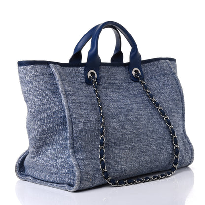 Chanel Woven Straw Raffia Medium Deauville Tote Blue 2 of 4