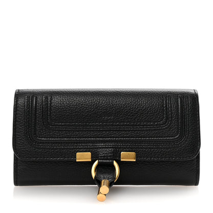 Chloe Calfskin Marcie Continental Flap Wallet Black 1 of 7