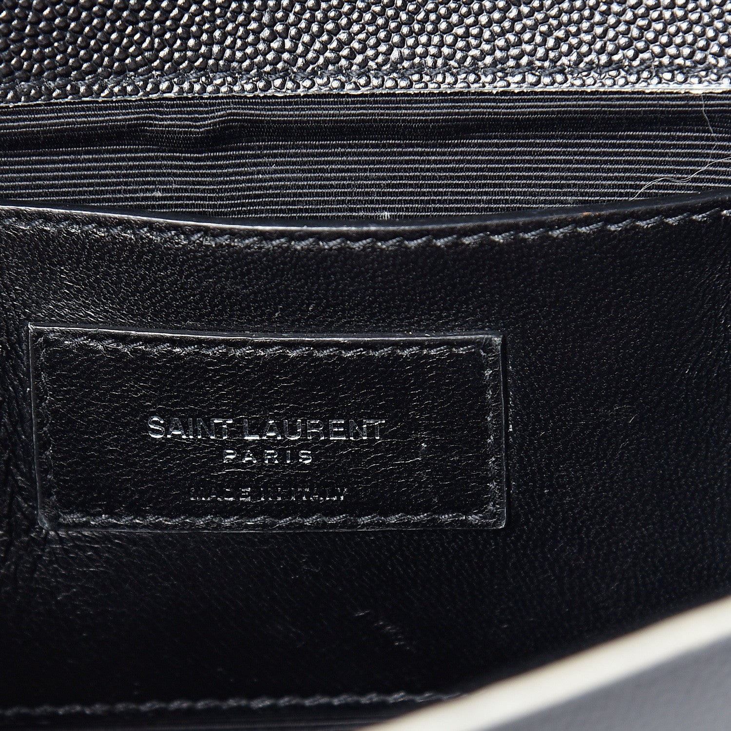 Saint Laurent Grain De Poudre Medium Classic Monogram Kate Satchel Black White 5 of 13