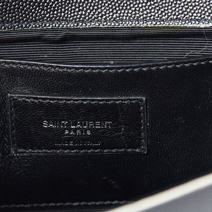 Saint Laurent Grain De Poudre Medium Classic Monogram Kate Satchel Black White 5 of 13
