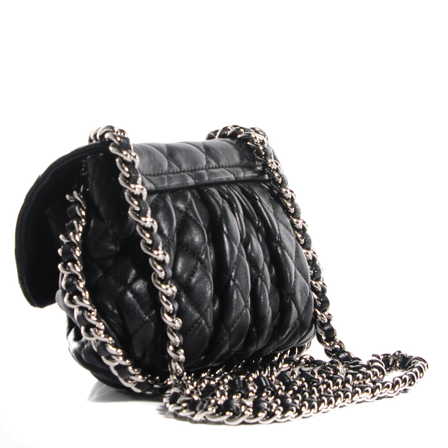 Chanel Washed Lambskin Mini Chain Around Messenger Black 3 of 7