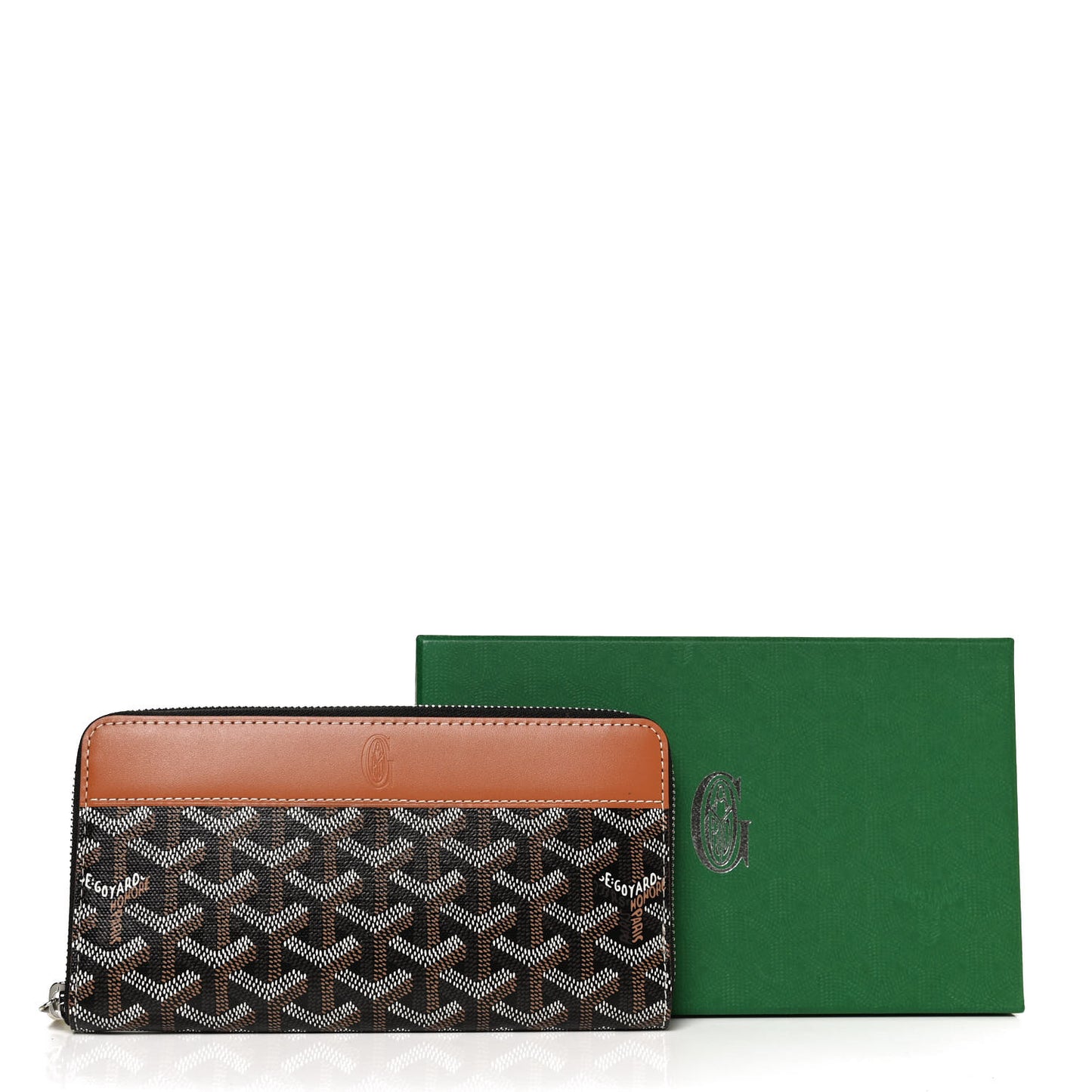 Goyardine Matignon Zip Around GM Wallet Black Gold