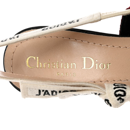 Christian Dior Technical Canvas Ribbon J Adior Slingback 65mm Pumps 35 Rouge Black 7 of 9