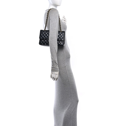 Chanel Lambskin Quilted Medium Double Flap Black 2 of 10