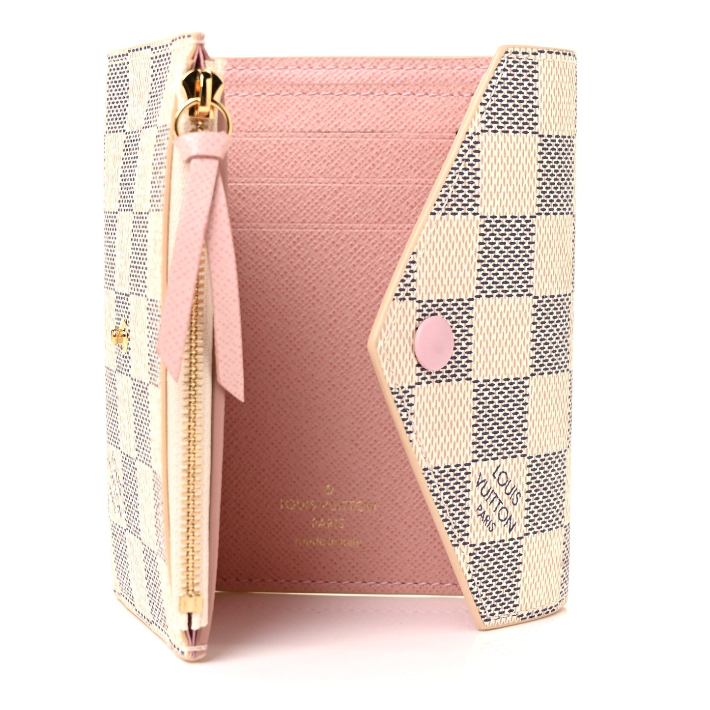Damier Azur Victorine Wallet Rose Ballerine