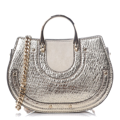 Chloe Metallic Calfskin Lambskin Suede Mini Pixie Signature Belt Bag Gold 1 of 8