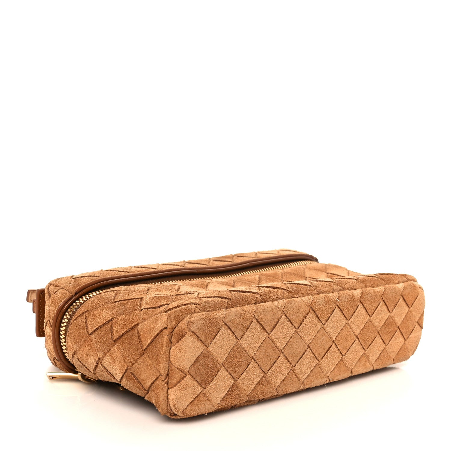 Bottega Veneta Suede Intrecciato Bang Bang Vanity Case Amber 4 of 11
