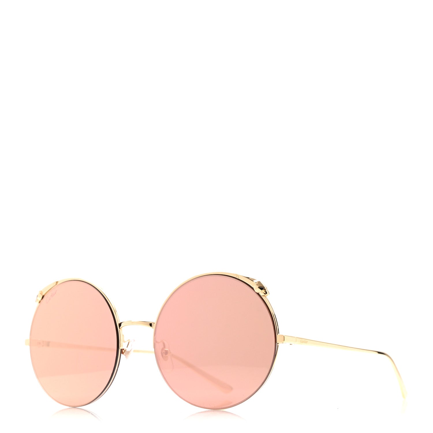 Cartier Panthere De Cartier Round Sunglasses CT0149S Gold Pink 1 of 8
