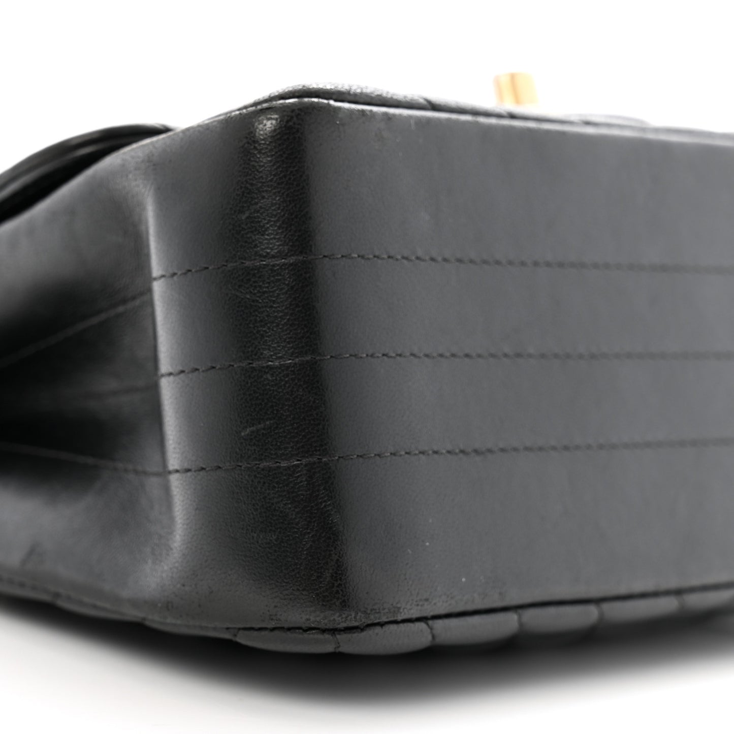 Lambskin Chevron Quilted Mini Square Flap Black