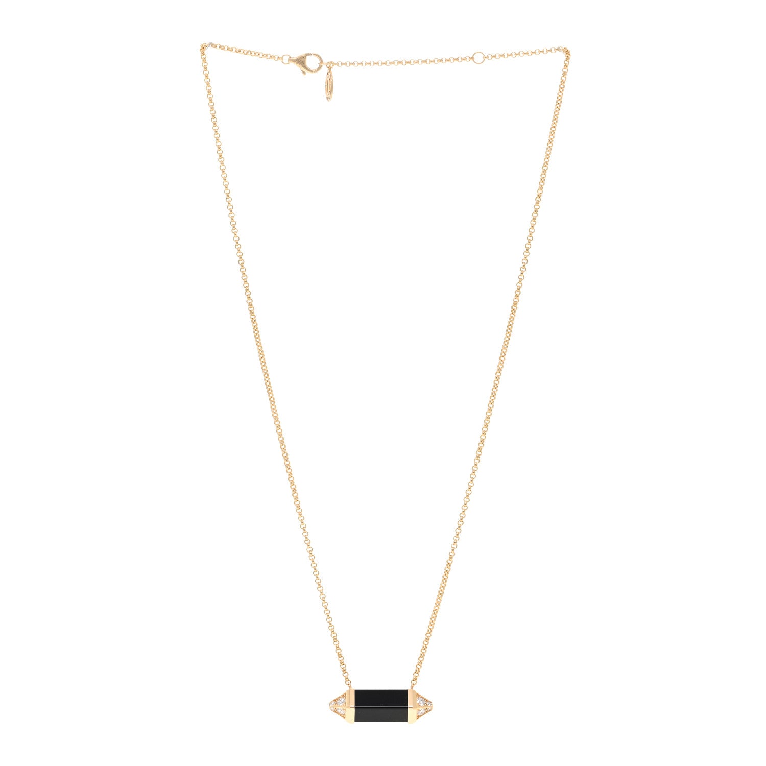 Cartier 18K Yellow Gold Diamond Black Onyx Les Berlingots de Cartier Medium Necklace 3 of 5