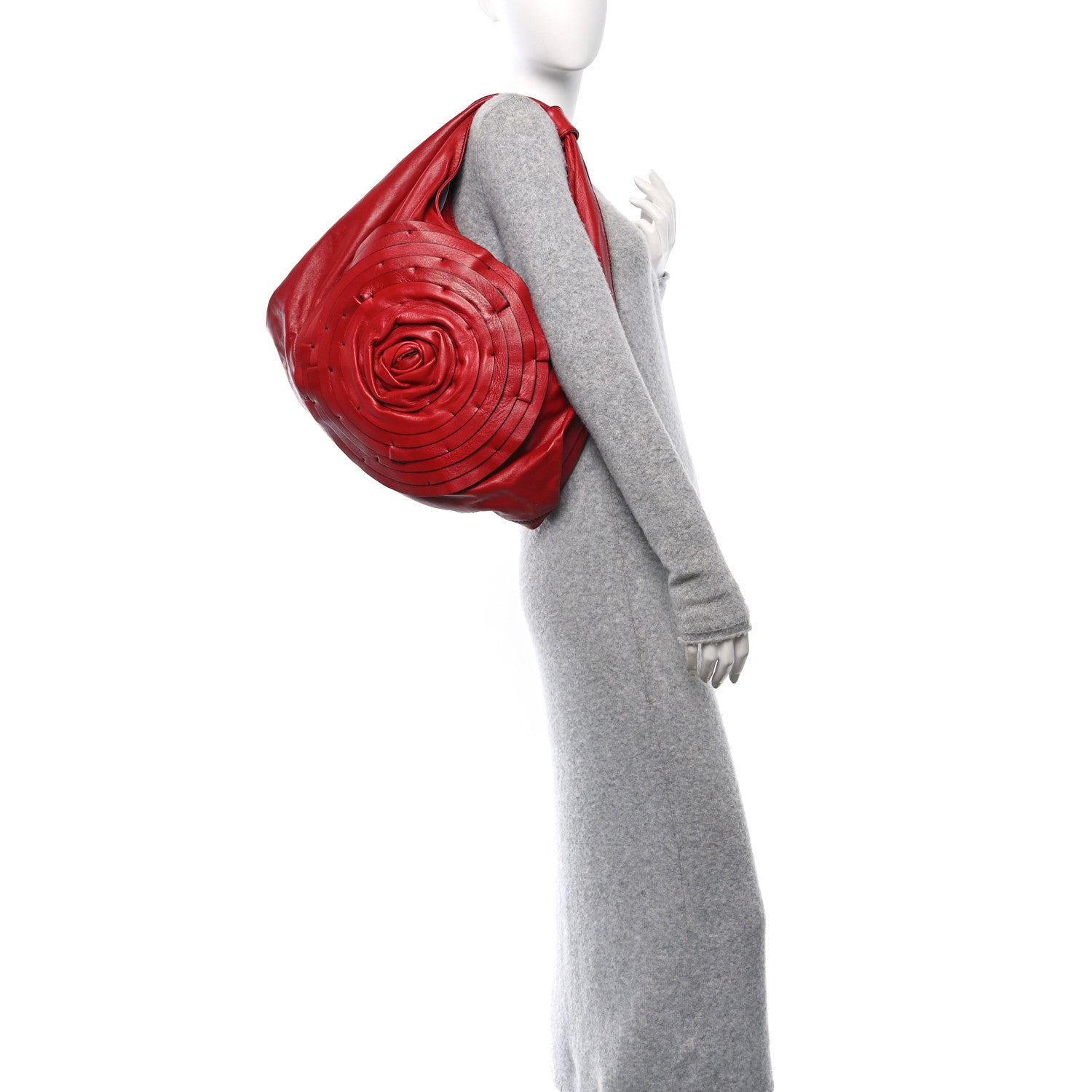 Valentino Garavani Nappa Petale Rose Hobo Red 2 of 10
