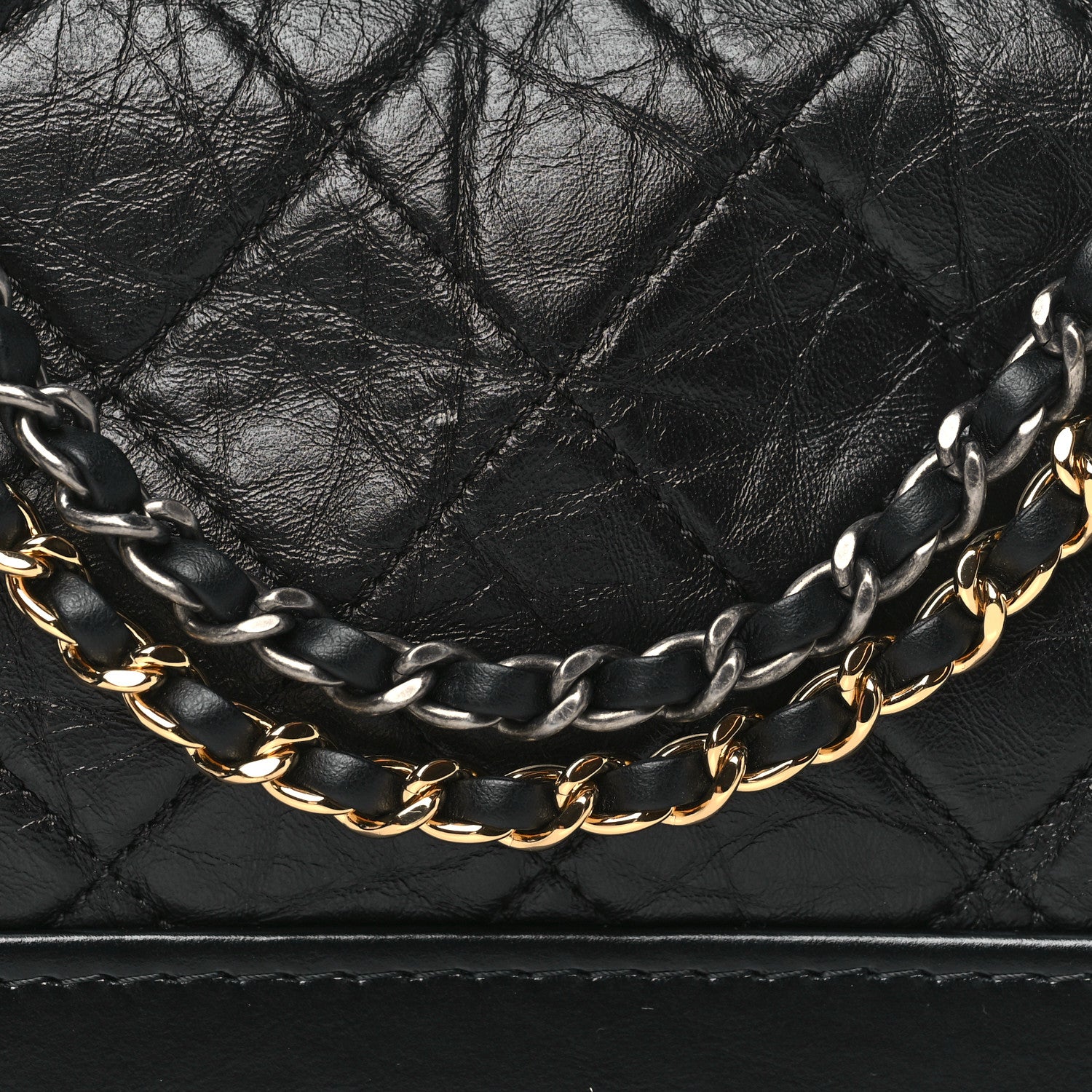 Chanel Aged Calfskin Quilted Small Gabrielle Hobo Black 8 of 10