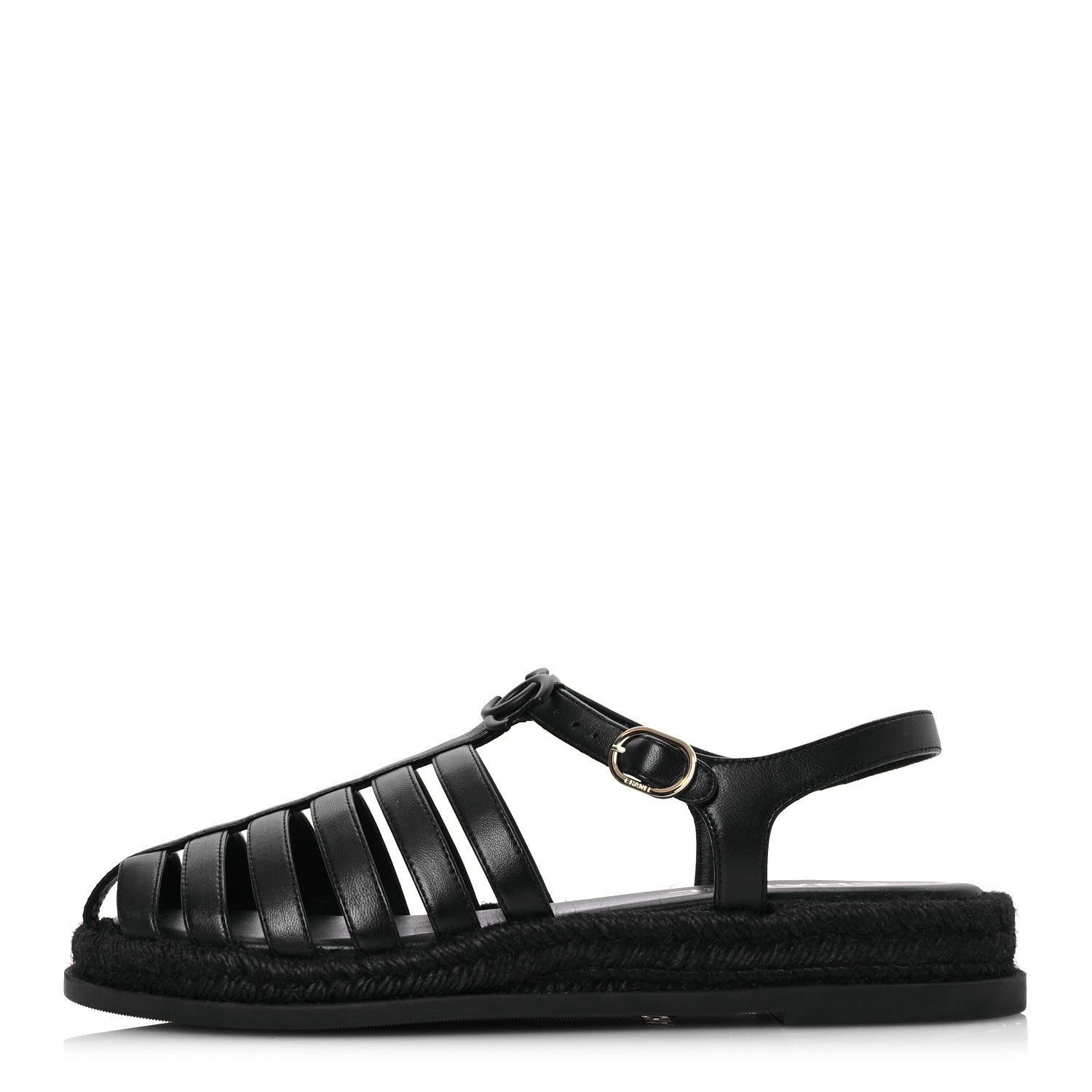 Chanel Lambskin Espadrille Sandals 41 Black 1 of 14