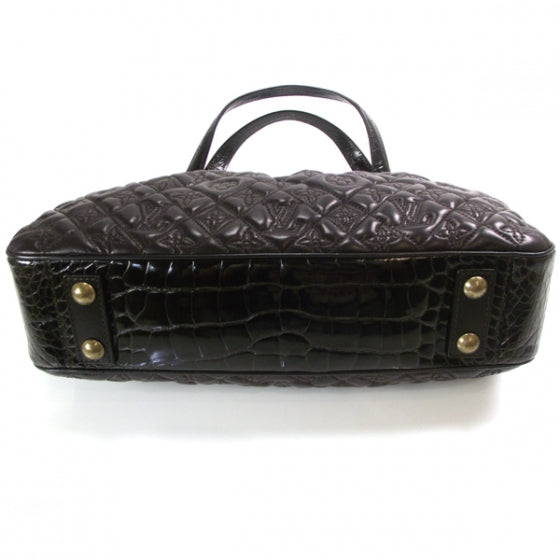Monogram Vienna Alligator Sac Fermoir GM Aubergine