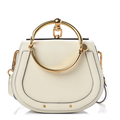 Chloe Calfskin Suede Small Nile Bracelet Bag Off White 1 of 9