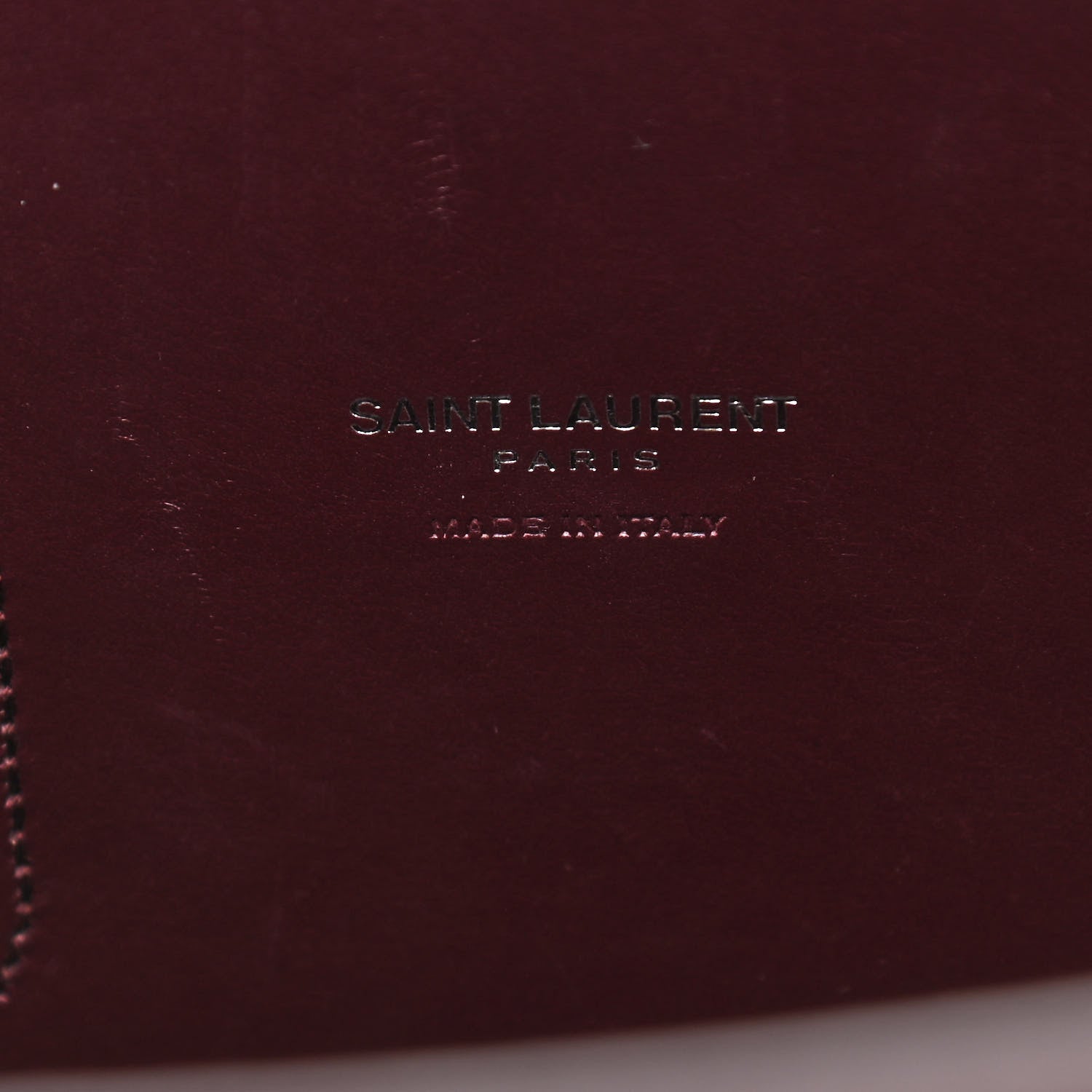 Saint Laurent Calfskin Crocodile Embossed Small Sac de Jour Wine 6 of 9