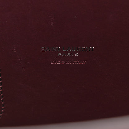 Saint Laurent Calfskin Crocodile Embossed Small Sac de Jour Wine 6 of 9