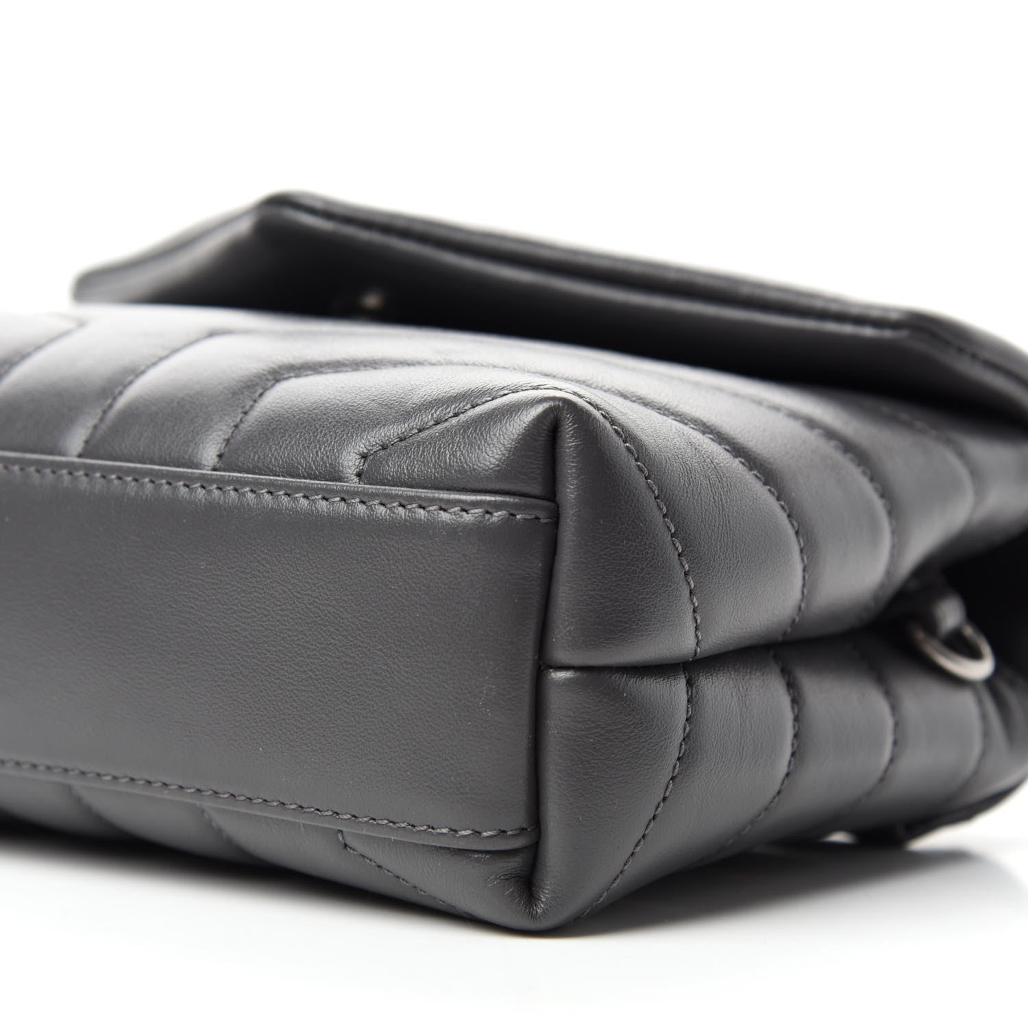 Saint Laurent Calfskin Y Quilted Monogram Toy Loulou Crossbody Bag Storm 7 of 14