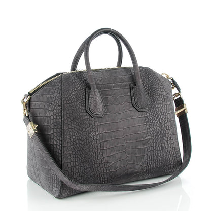 Givenchy Nubuck Crocodile Embossed Medium Antigona Dark Grey 3 of 7