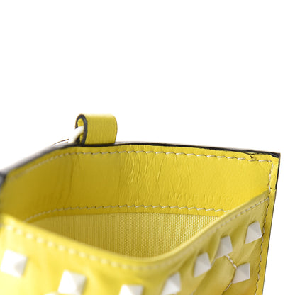 Valentino Garavani Lambskin Free Rockstud Spike Badge Holder Light Yellow 6 of 7