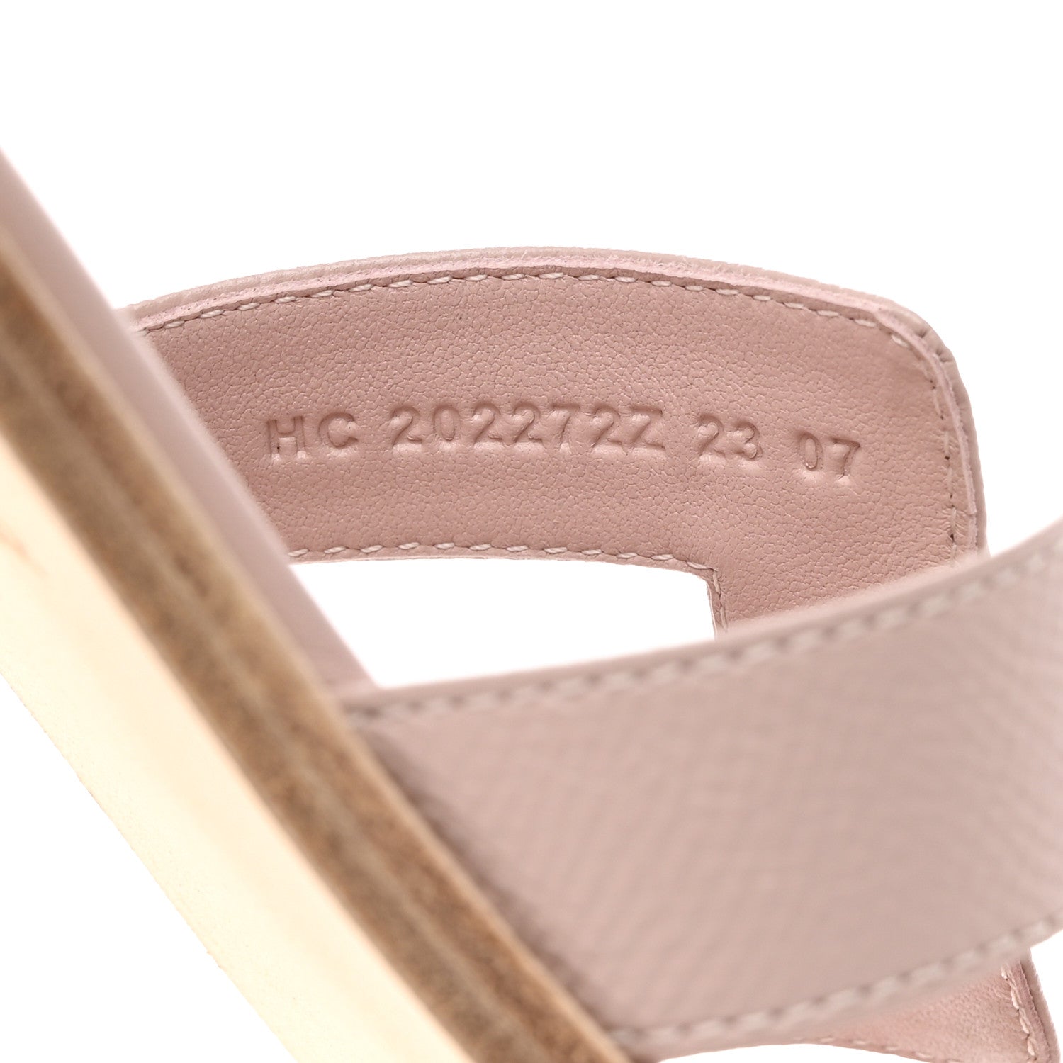 Hermes Epsom Oran Sandals 36.5 Rose Porcelaine 7 of 9