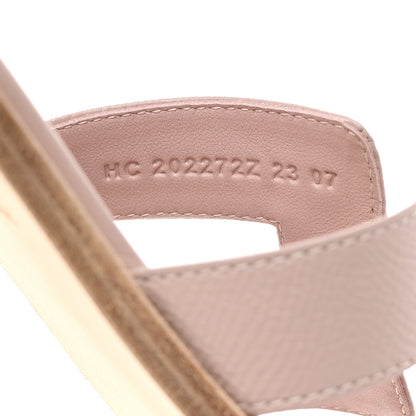 Hermes Epsom Oran Sandals 36.5 Rose Porcelaine 7 of 9