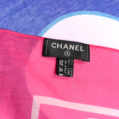 Chanel Cotton Silk CC Floral Scarf Pink Multicolor 2 of 3
