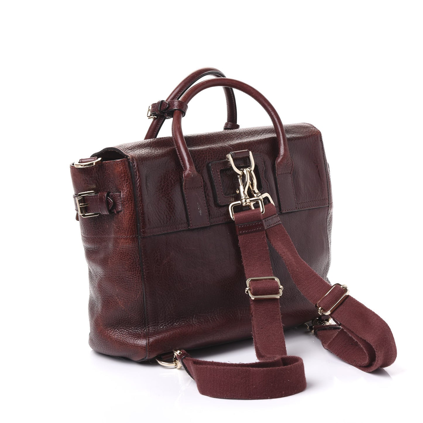 Natural Leather Cara Delevigne Convertible Satchel Oxblood