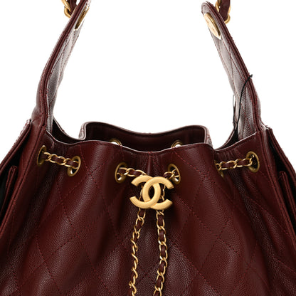 Chanel Caviar Quilted Small Chanel 25 Handbag Burgundy 8 of 10