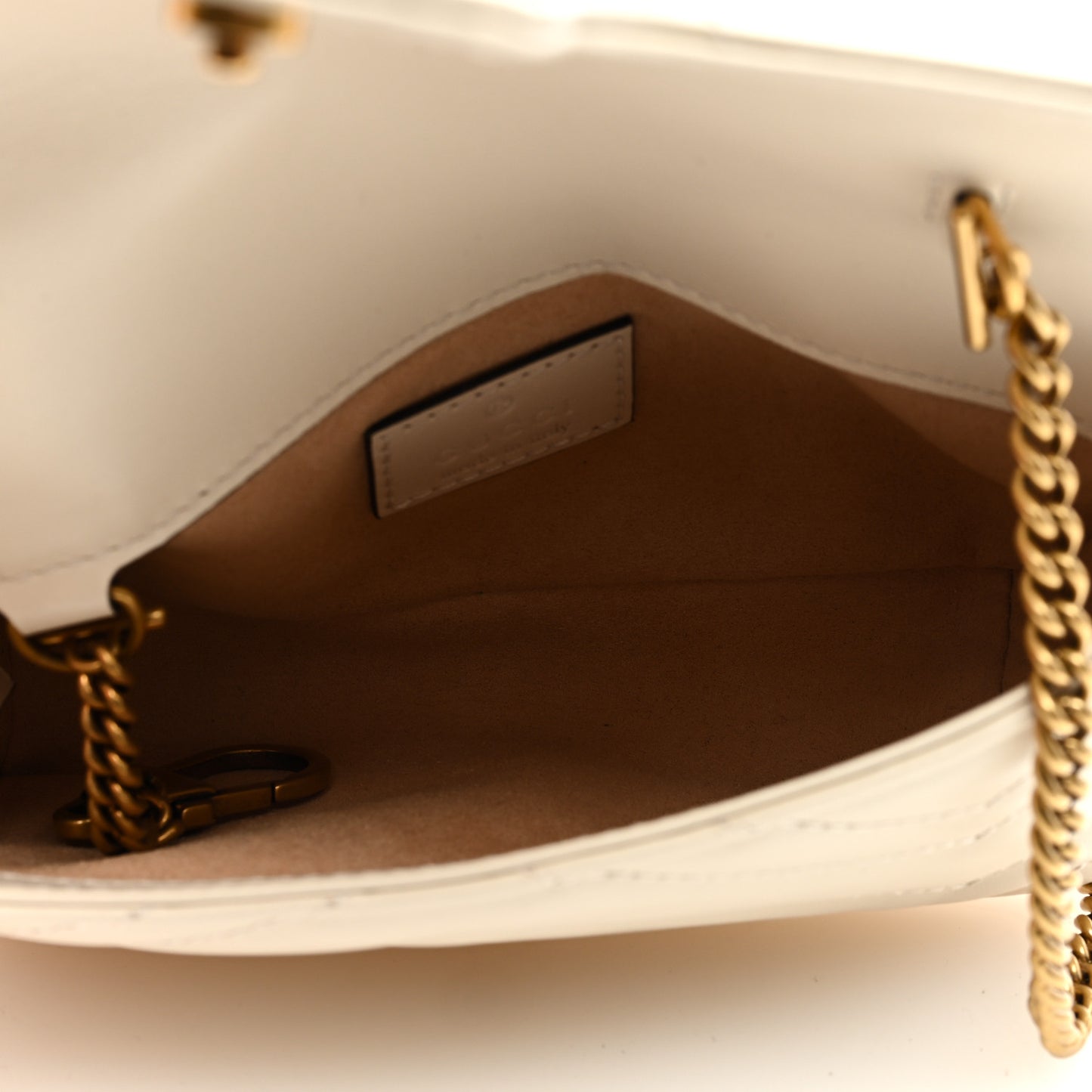 Calfskin Matelasse Super Mini GG Marmont Shoulder Bag White