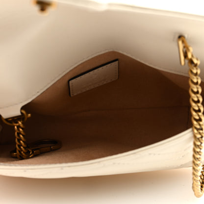 Gucci Calfskin Matelasse Super Mini GG Marmont Shoulder Bag White 5 of 8