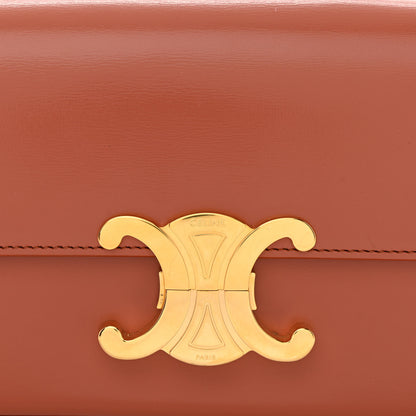 Celine Shiny Calfskin Triomphe Shoulder Bag Terracotta 10 of 14