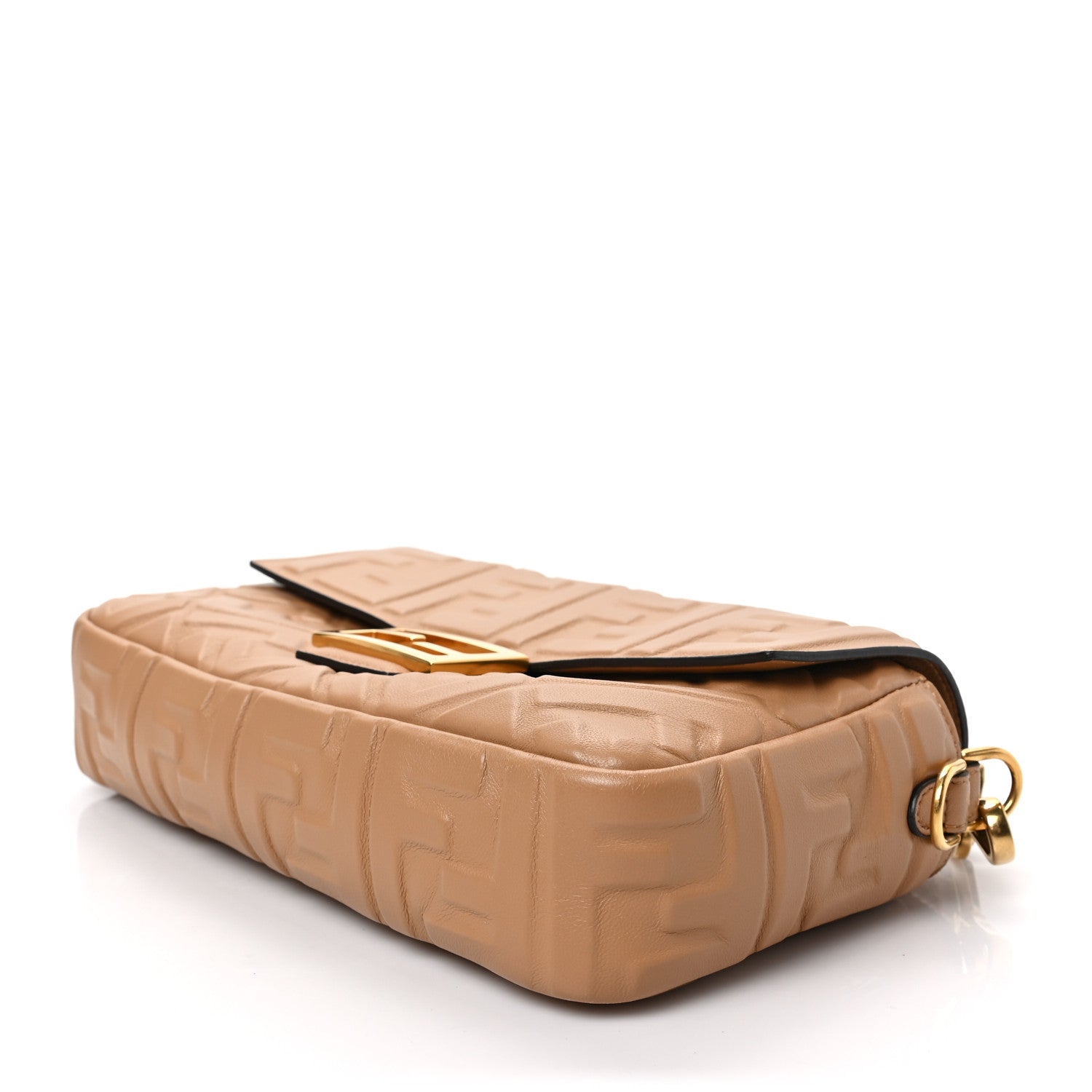 Fendi Nappa FF 1974 Embossed Baguette Miele Scuro 6 of 6