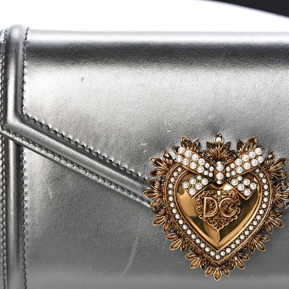 Dolce & Gabbana Metallic Agnello Vitello Devotion Belt Bag 95 38 Argento Scuro 10 of 11