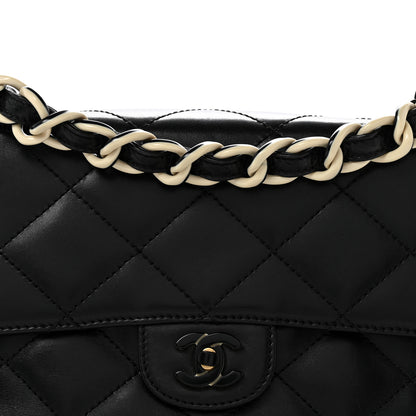Chanel Lambskin Bekko Resin Medium Single Flap Black 9 of 14