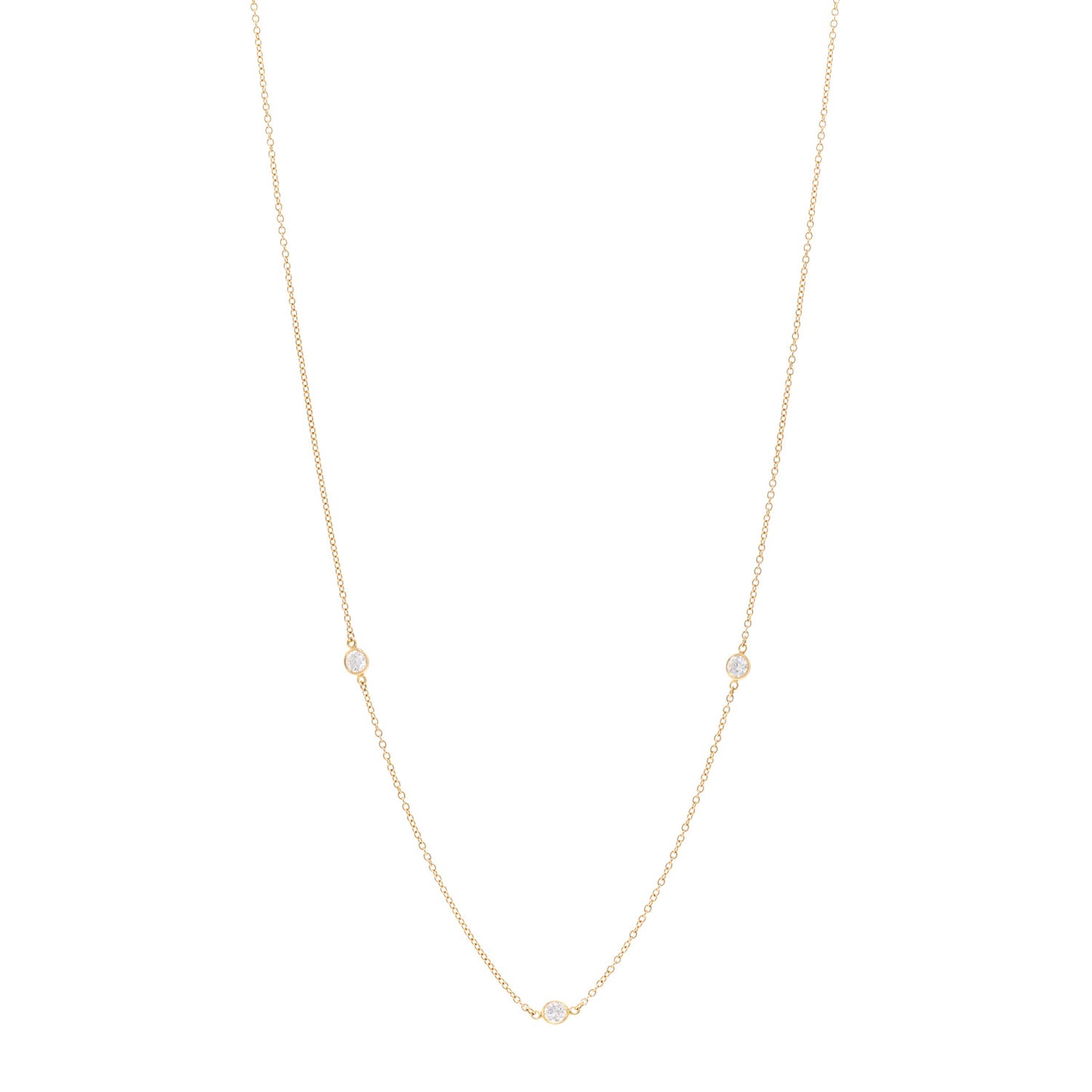 18K Yellow Gold Elsa Peretti Diamonds by the Yard 3 Station Necklace