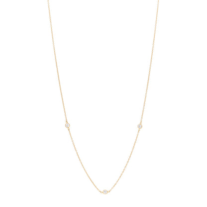 Tiffany 18K Yellow Gold Elsa Peretti Diamonds by the Yard 3 Station Necklace 1 of 5