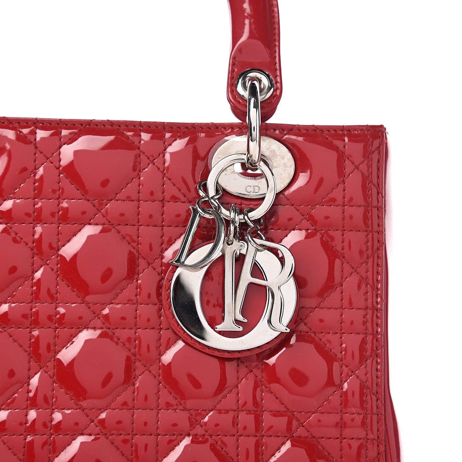 Christian Dior Patent Cannage Medium Lady Dior Red 12 of 12