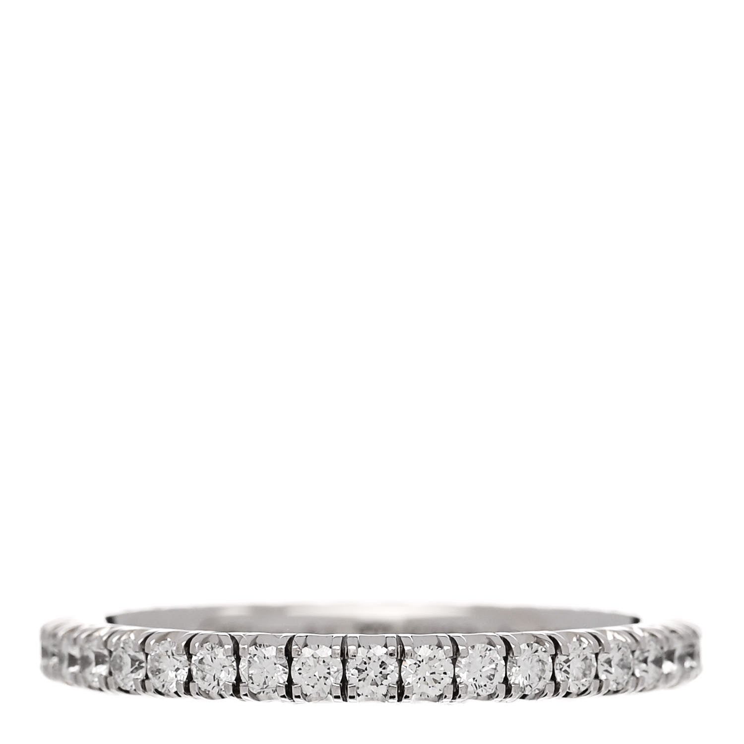 Cartier 18K White Gold Diamond 2mm Etincelle de Cartier Wedding Band Ring 51 5.75 1 of 5