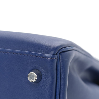 Hermes Swift Horseshoe Kelly Retourne 35 Bleu Electrique 11 of 13