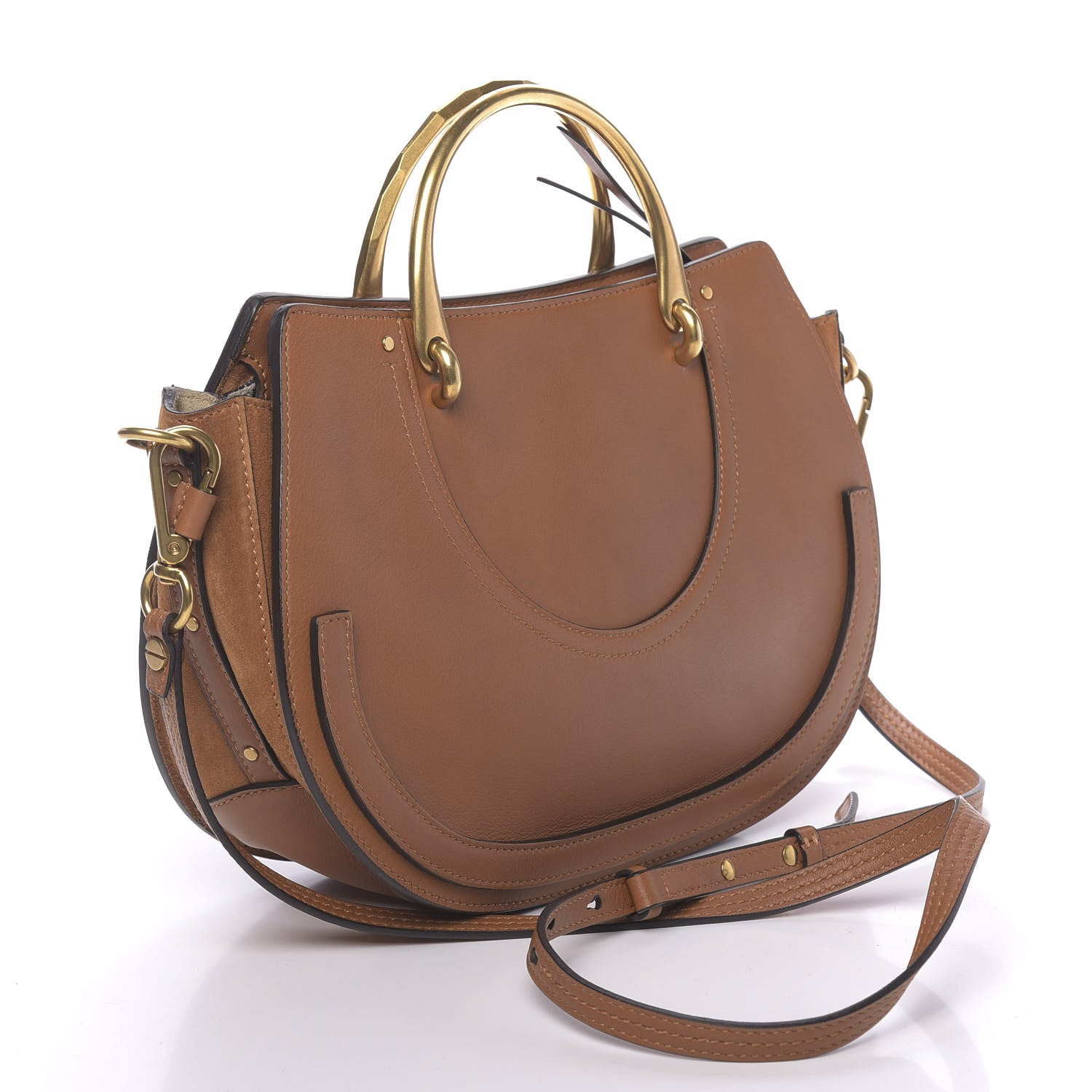 Chloe Calfskin Suede Medium Pixie Shoulder Bag Caramel 3 of 9