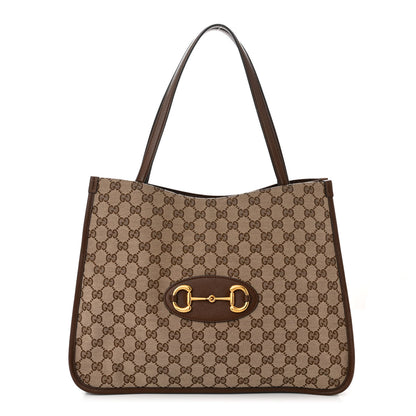 Gucci Monogram Horsebit 1955 Tote Bag Beige Brown Sugar 1 of 11